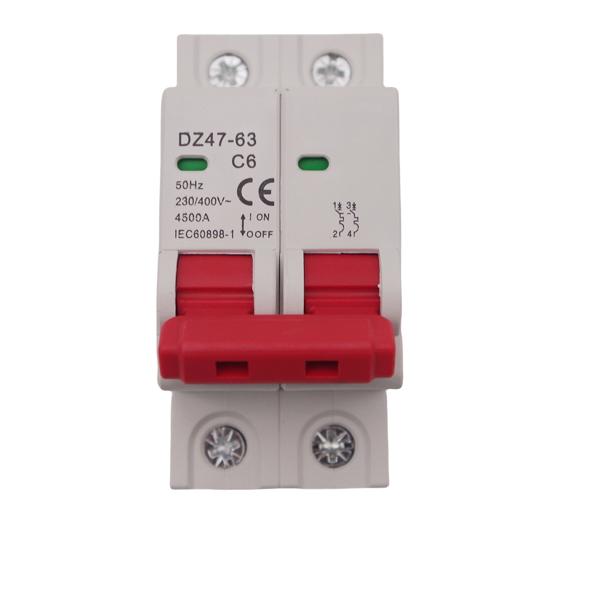 AC MCB Mini Circuit Breaker 2Pole 4.5kA 6/10/16/25/32/40/50/63A/125A 110/120V