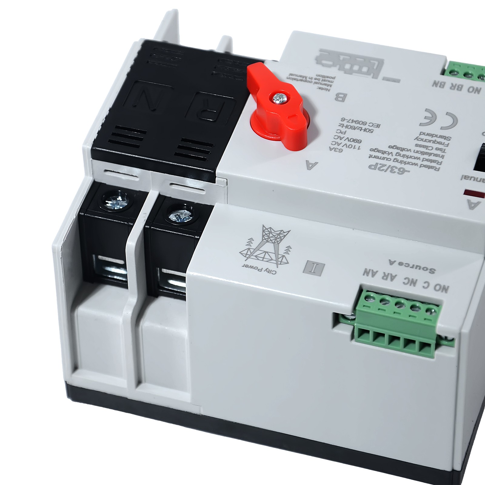 63A/100A Dual Power Automatic Transfer Switch Grid to Alternator 2/3/4P 220/110V