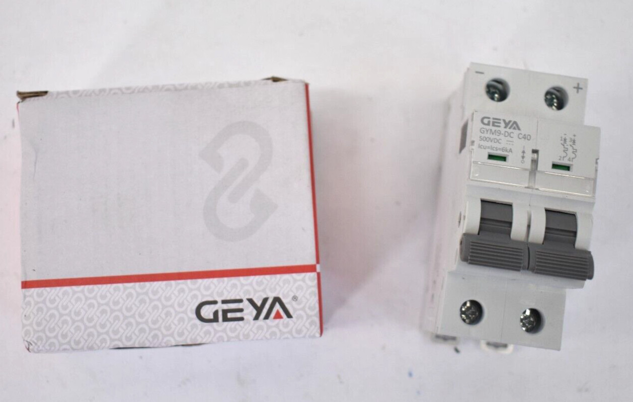 Geya Circuit Breaker DC Rated 1000V MCB For PV GYM9 DC-6KA C40 500VDC Operating