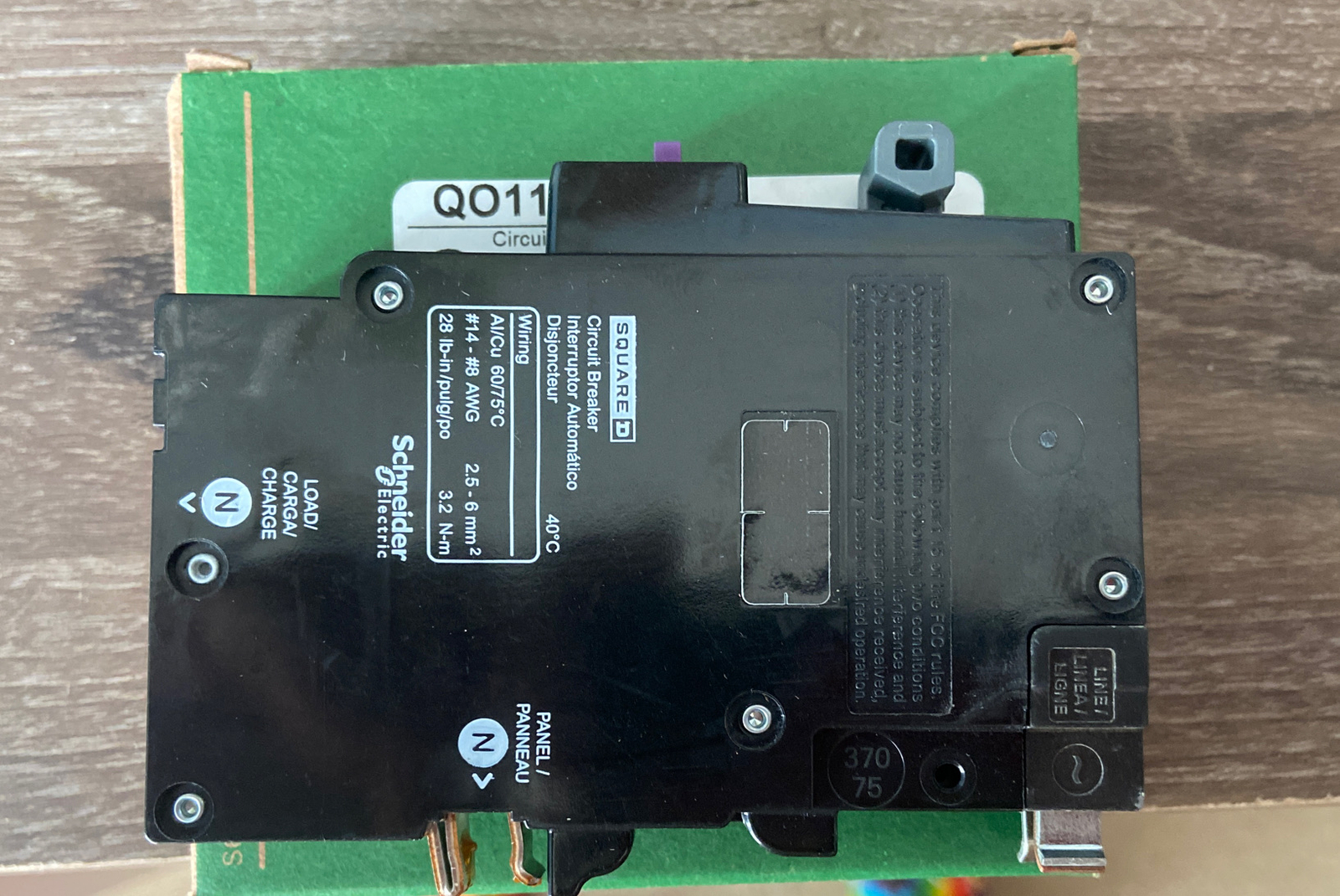 SQUARE D QO115PAFGF QO115PDF